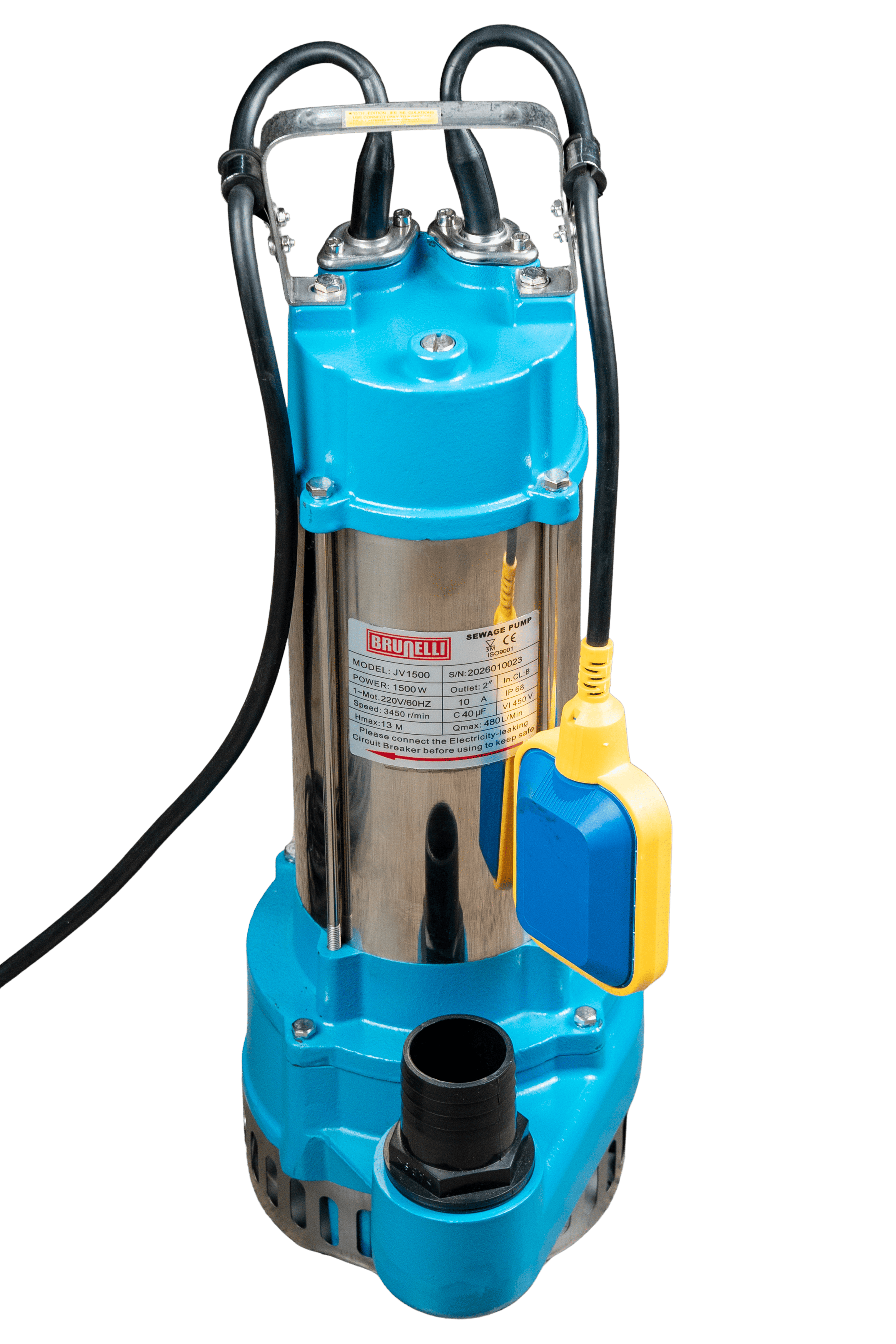 BOMBA SUMERGIBLE PARA AGUAS RESIDUALES BRUNELLI JV1500