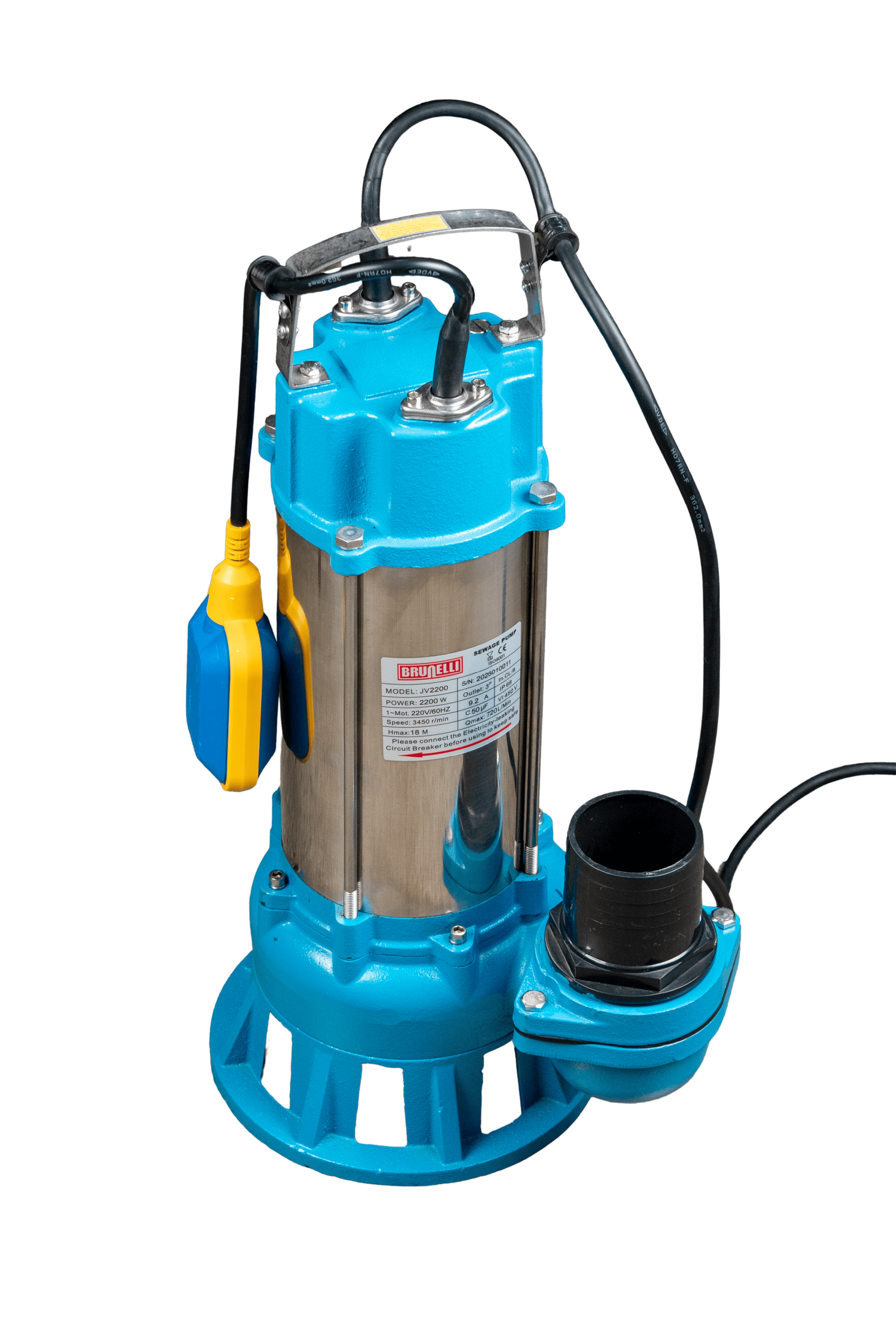 BOMBA SUMERGIBLE PARA AGUAS RESIDUALES BRUNELLI JV2200
